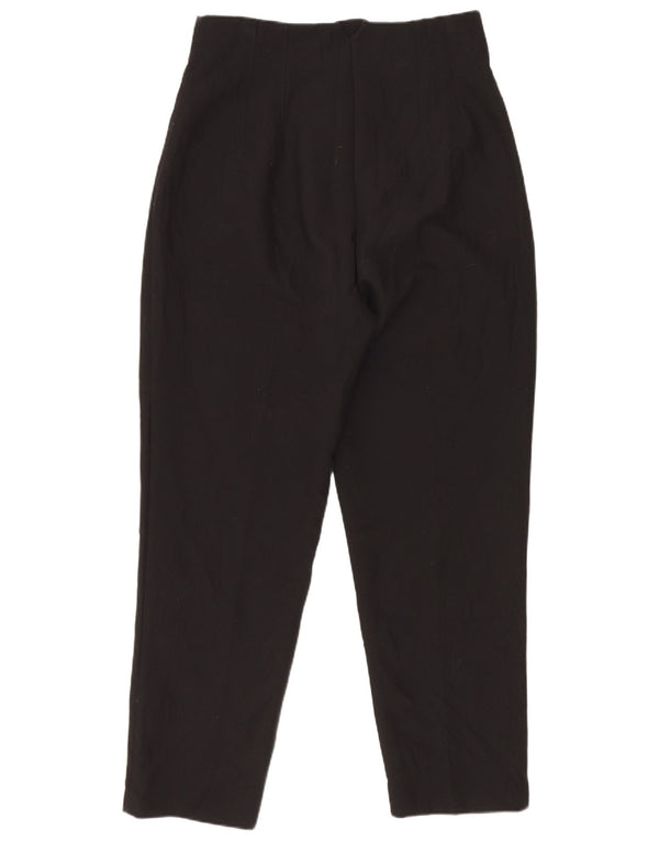 Zara Mujer Pantalones De Traje Cónicos De Cintura Alta Mediano W28 L26 Poliéster Negro