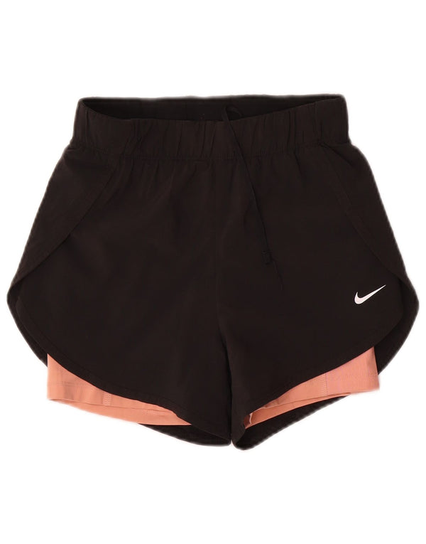 Nike Pantalones cortos deportivos Dri Fit para mujer UK 4 XS Poliéster negro