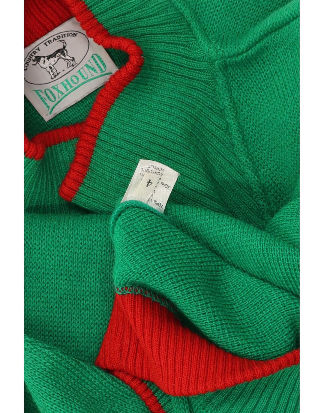 Foxhound - Jersey con cuello de tortuga gráfico para hombre, lana verde grande