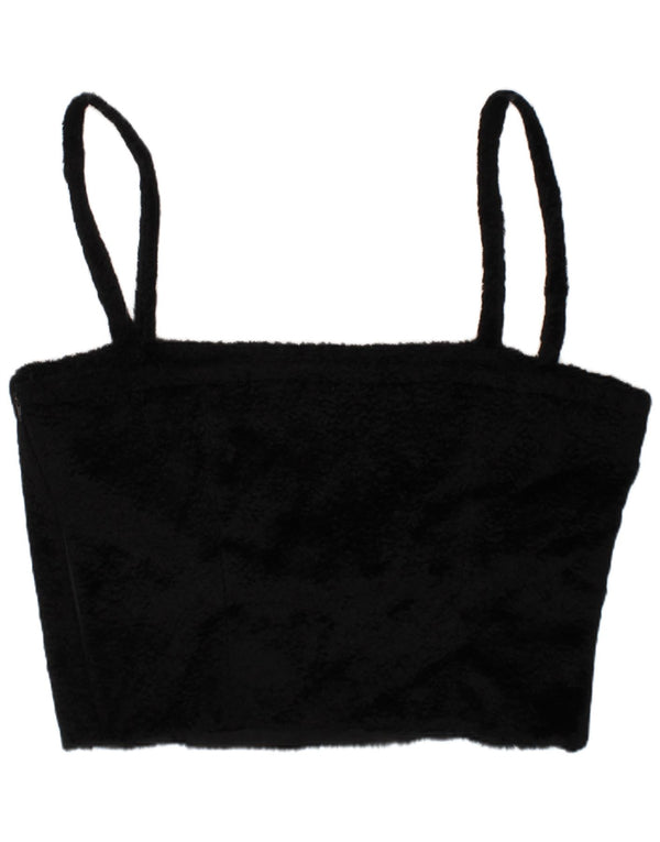 Mariella Burani Top corto Amuleti para mujer UK 44 Viscosa negra mediana