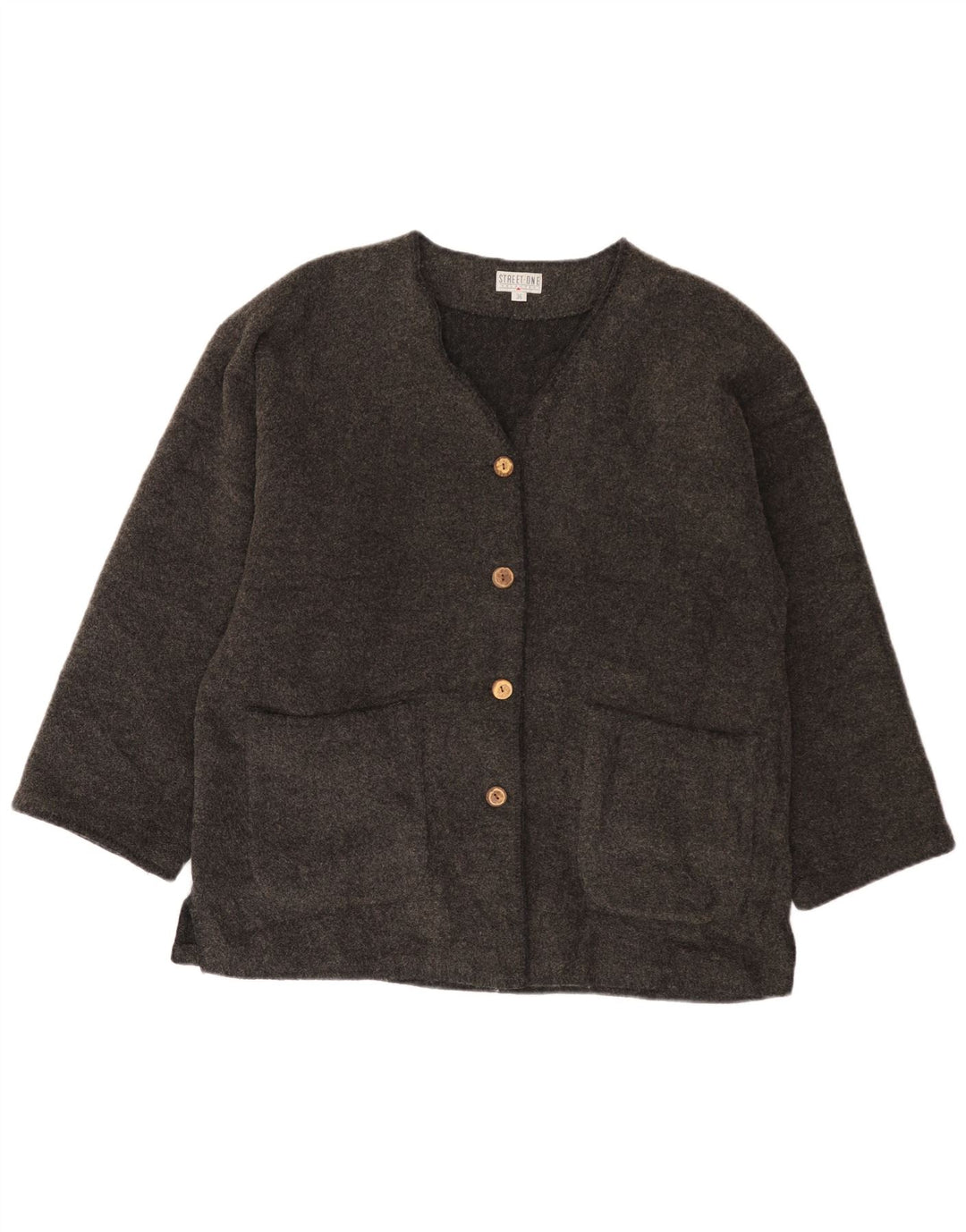 Street One Chaqueta tipo blazer extragrande con 4 botones para mujer EU 36 Small Grey Wool