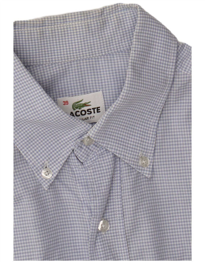 Camisa Lacoste Hombre Regular Fit Talla 39 Cuadros Azul Medio