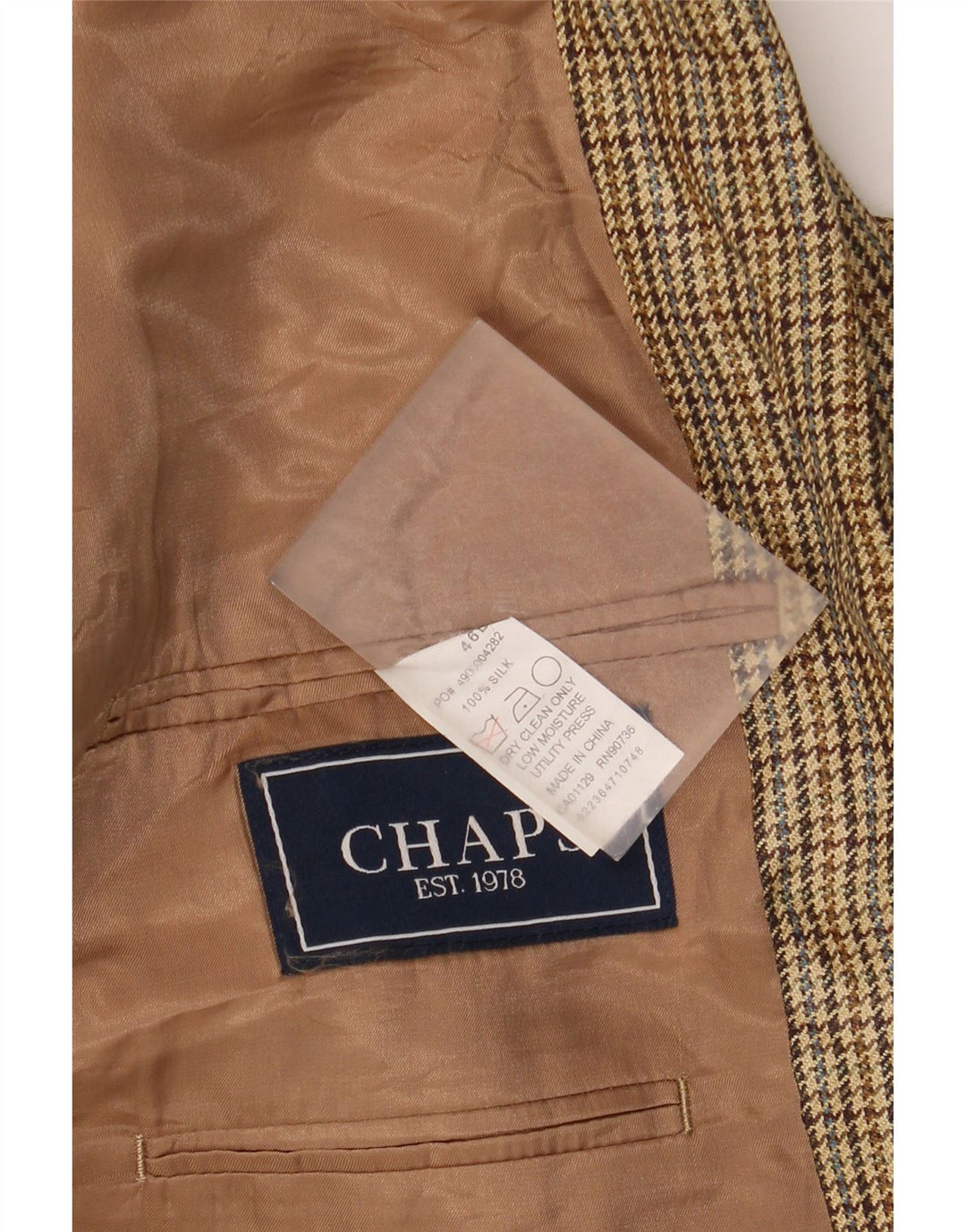 Chaps Chaqueta tipo blazer de 2 botones para hombre UK 46 3XL Seda de pata de gallo verde
