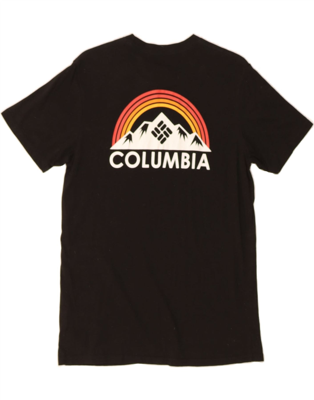 COLUMBIA Mens Graphic T-Shirt Top Medium Black Cotton Vintage Columbia and Second-Hand Columbia from Messina Hembry 