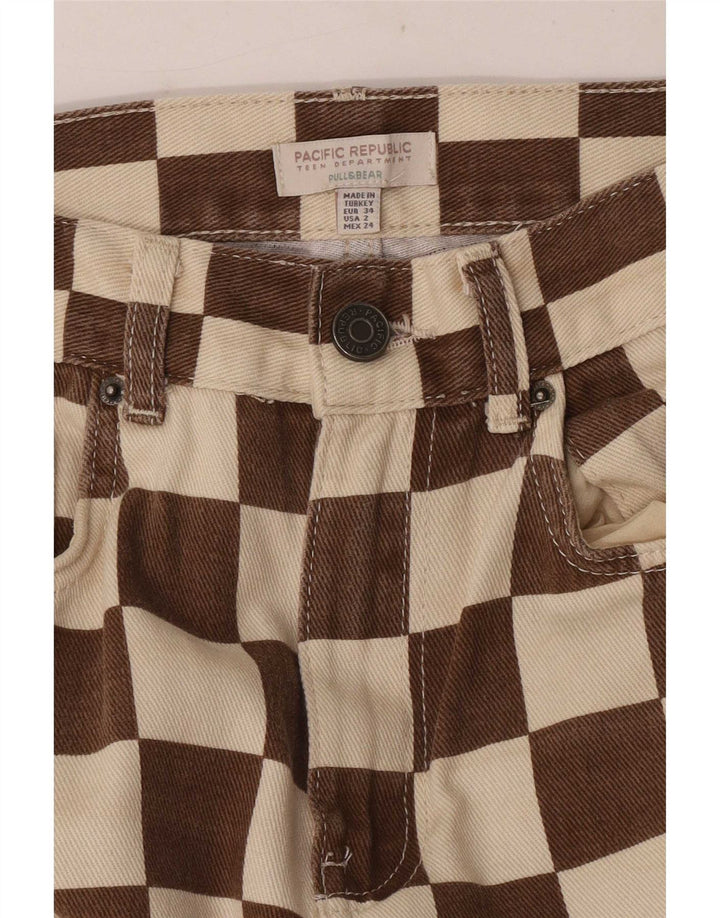 Vaqueros rectos para mujer Pull & Bear EU 34 XS W24 L31 Marrón Geométrico