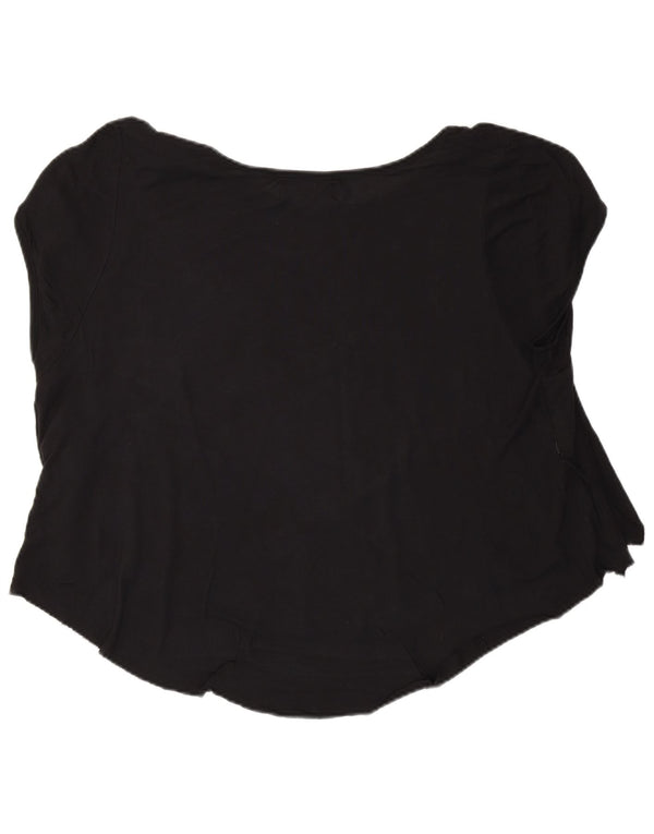 Diesel Camiseta gráfica para mujer Top UK 46 Large Viscosa negra