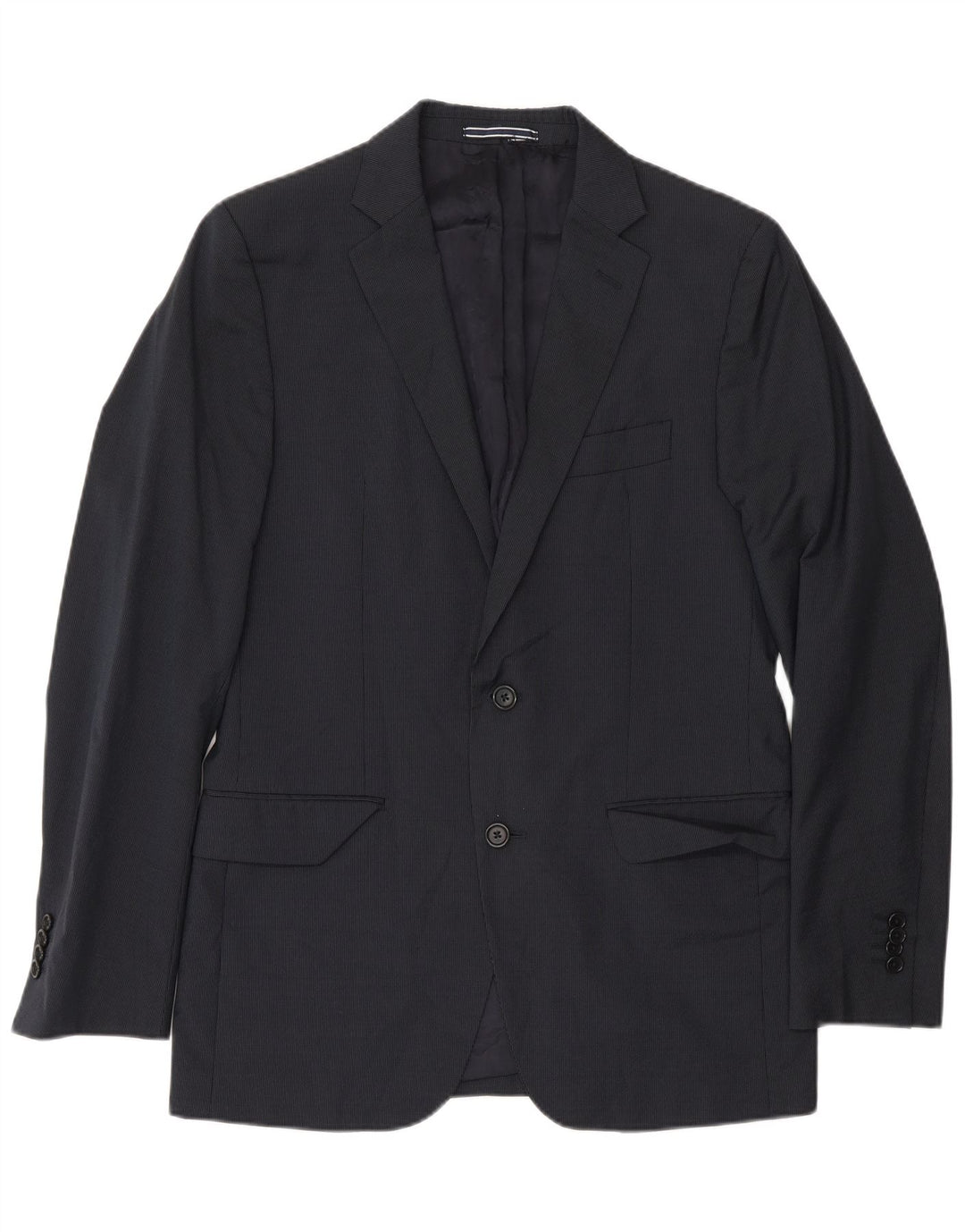 Massimo Dutti Chaqueta Blazer De 2 Botones Para Hombre EU 48 Mediano Azul Marino Rayas Pintadas