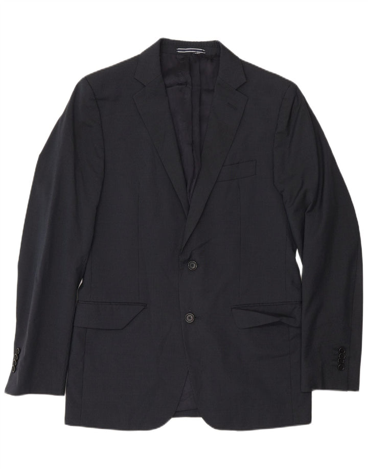 Massimo Dutti Chaqueta Blazer De 2 Botones Para Hombre EU 48 Mediano Azul Marino Rayas Pintadas