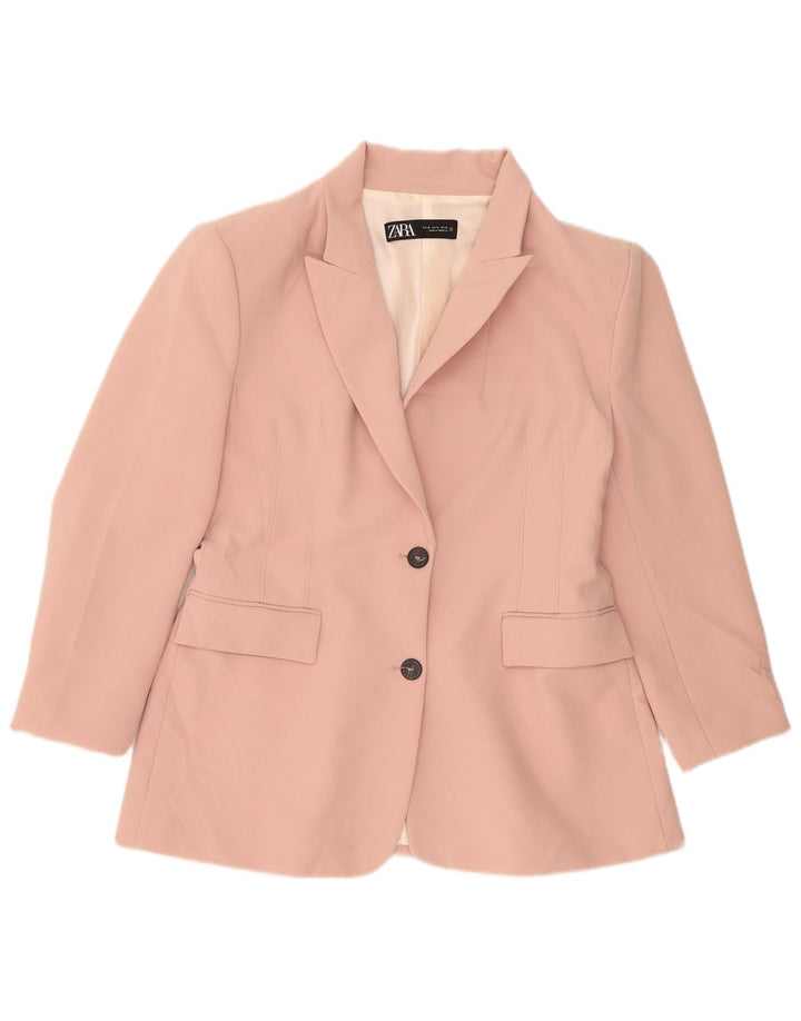 Zara Mujer Chaqueta Blazer De 2 Botones UK 40 XL Rosa