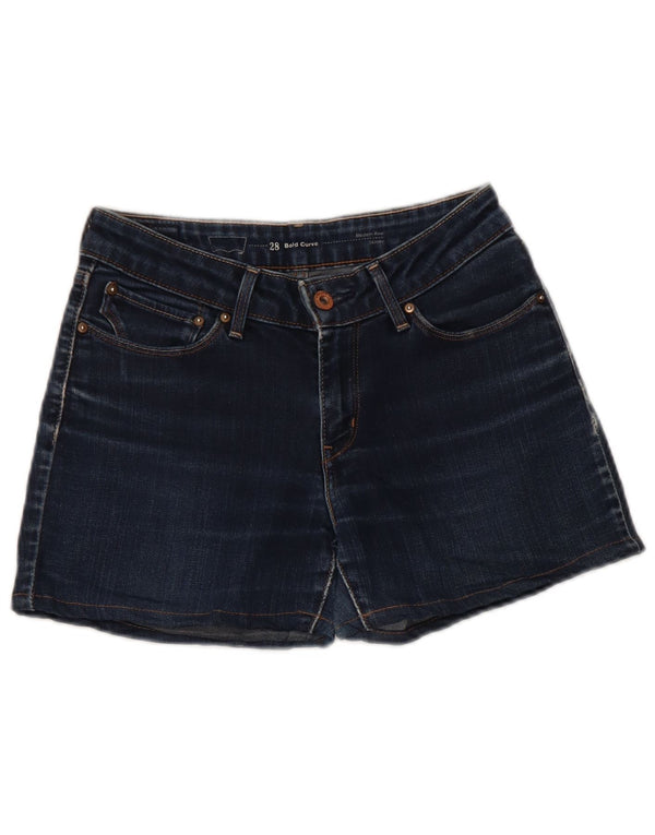 Levi's Mujer Pantalones Cortos De Mezclilla Bold Curve W28 Algodón Azul Marino Medio