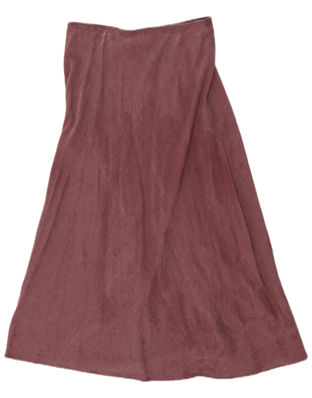 Zara Mujer Falda Midi De Cintura Alta W28 Granate Medio