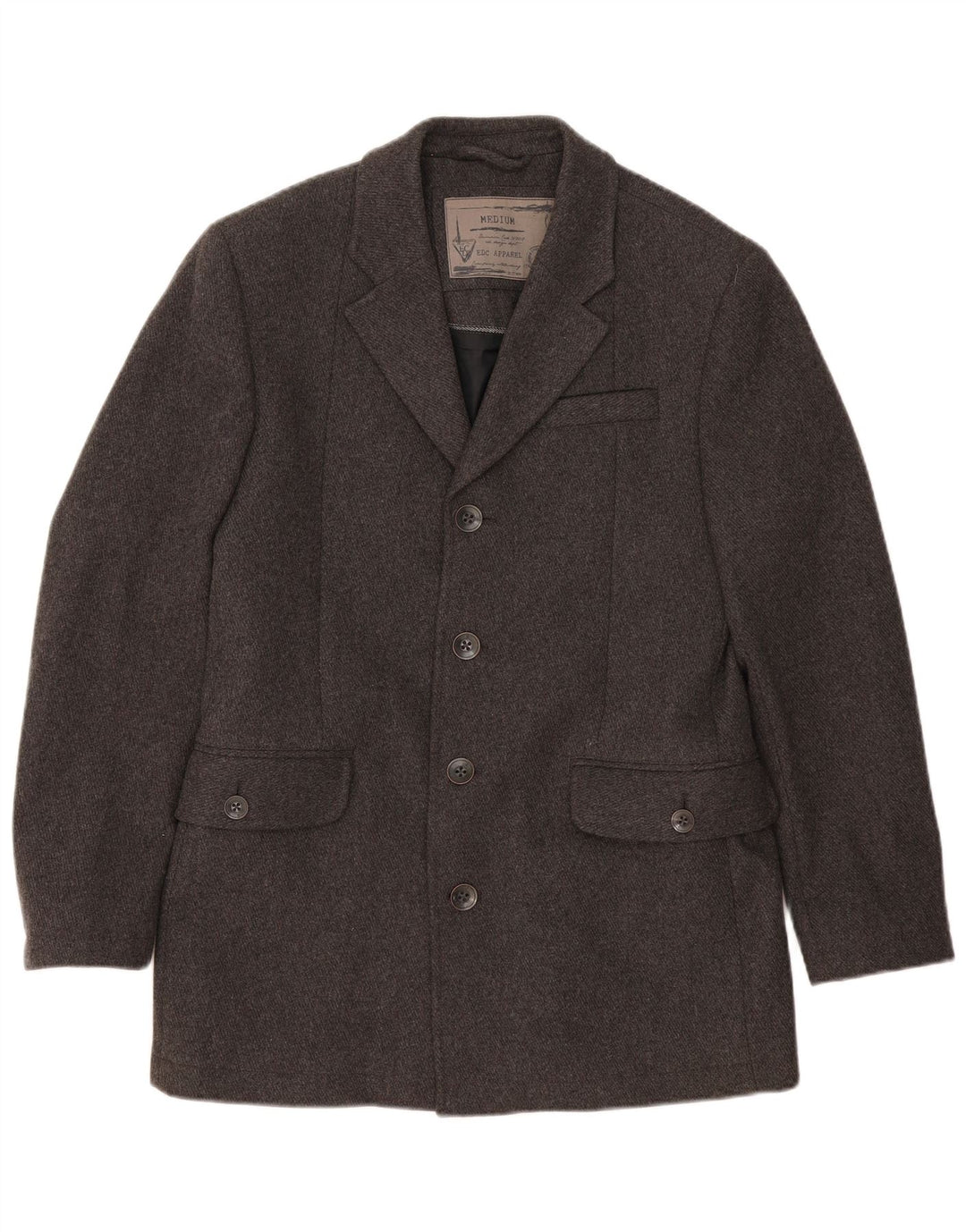 EDC Chaqueta tipo blazer de 4 botones para hombre UK 38 Lana gris medio