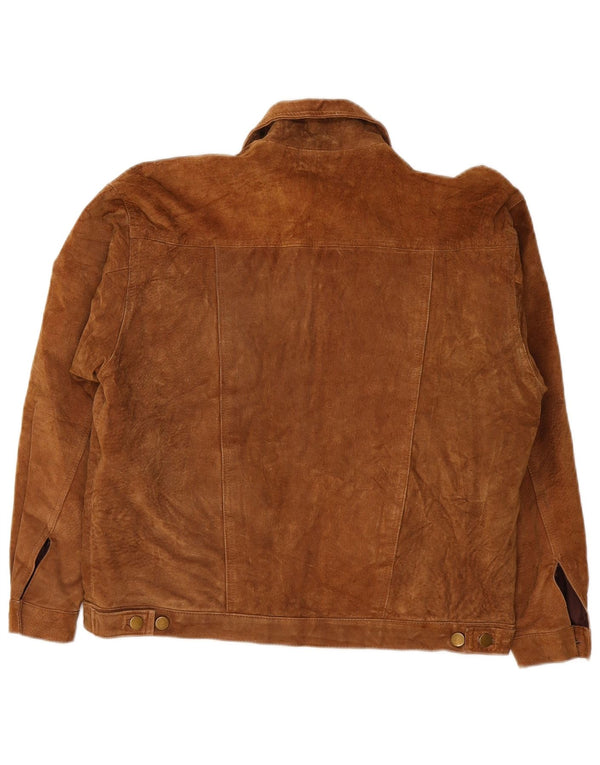 Vintage mujer ante chaqueta Reino Unido 16 marrón grande