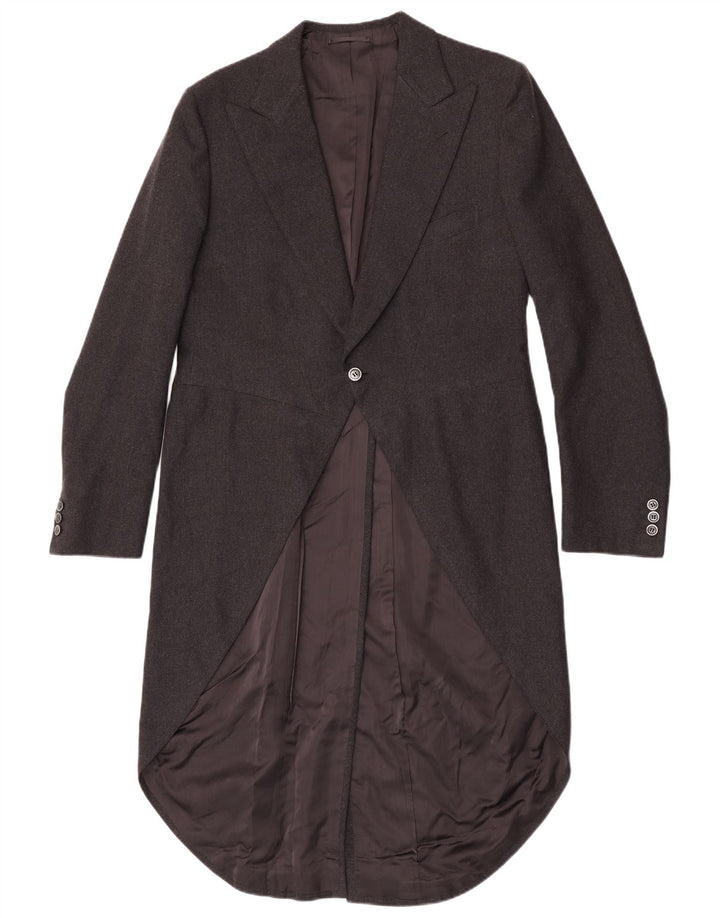 Vintage hombres 1 botón Tailcoat Blazer chaqueta Reino Unido 36 pequeño negro