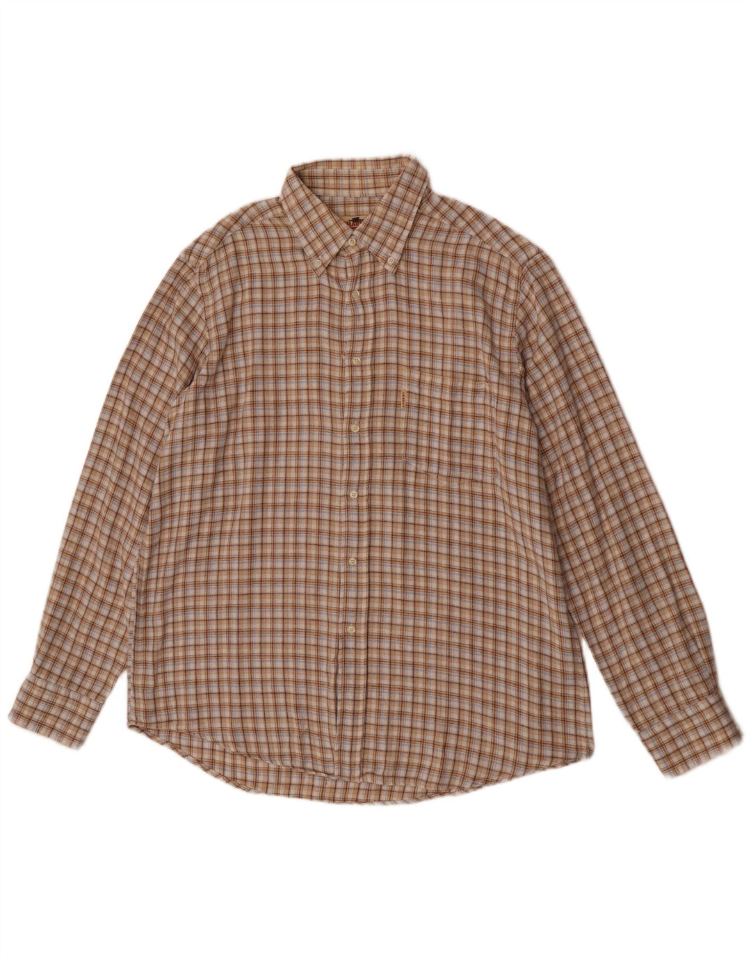 Camisa Charro Hombre Franela XL Algodón Cuadros Beige