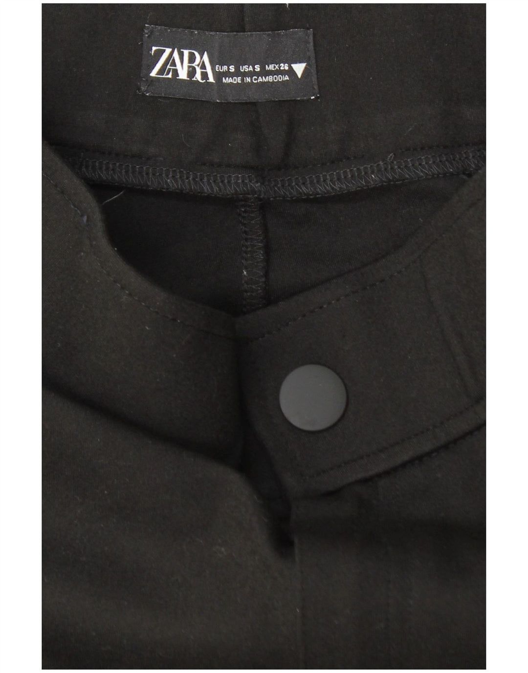 ZARA Mujer Pantalones Skinny Cropped Small W26 L25 Negro