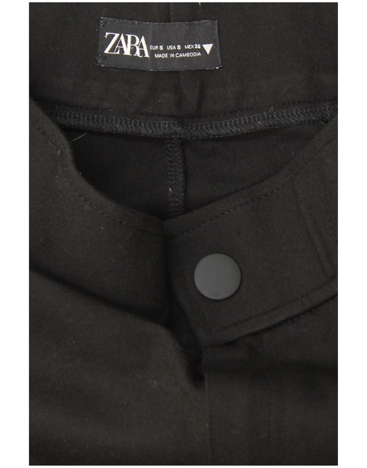 ZARA Mujer Pantalones Skinny Cropped Small W26 L25 Negro