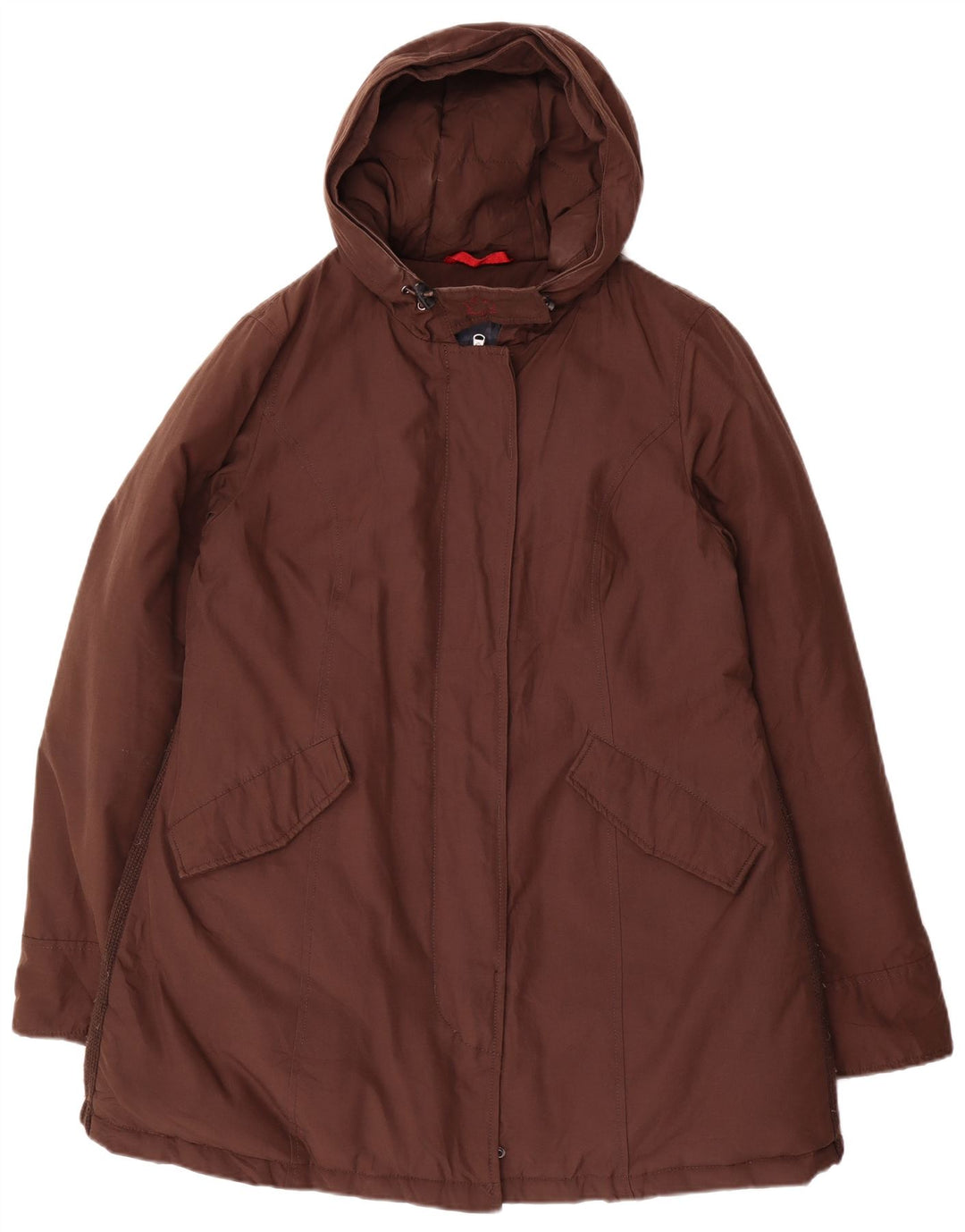 CANADIAN Abrigo acolchado con capucha para mujer UK 46 Grande Poliéster marrón