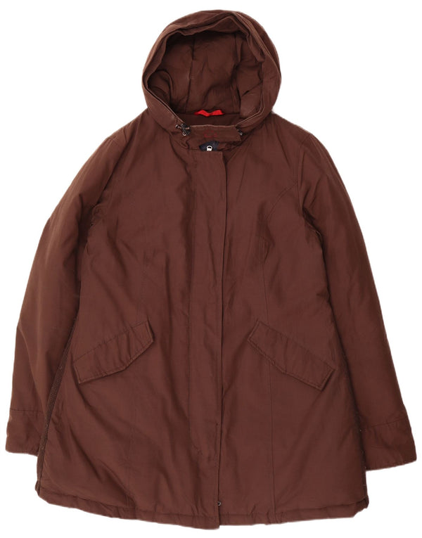 CANADIAN Abrigo acolchado con capucha para mujer UK 46 Grande Poliéster marrón