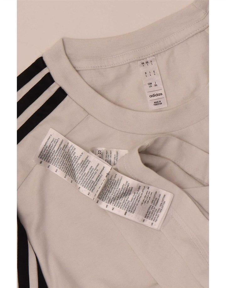 Adidas - Camiseta para hombre, talla grande, algodón blanco