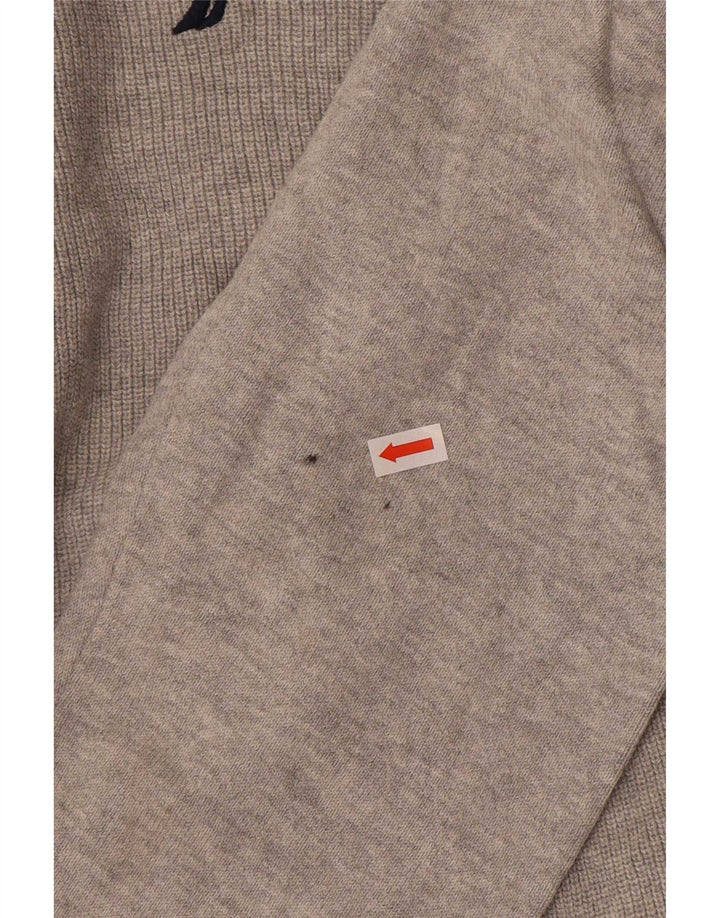 Nautica Jersey con cuello y cremallera para hombre, talla grande, algodón gris
