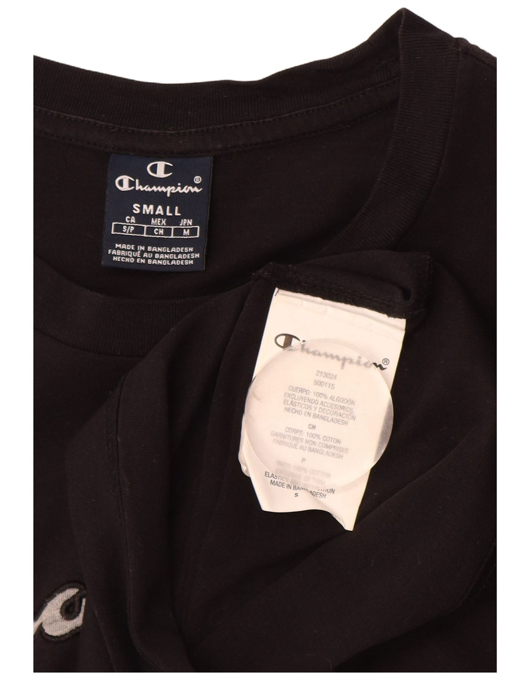 CHAMPION Camiseta gráfica para hombre Top Small Black Cotton