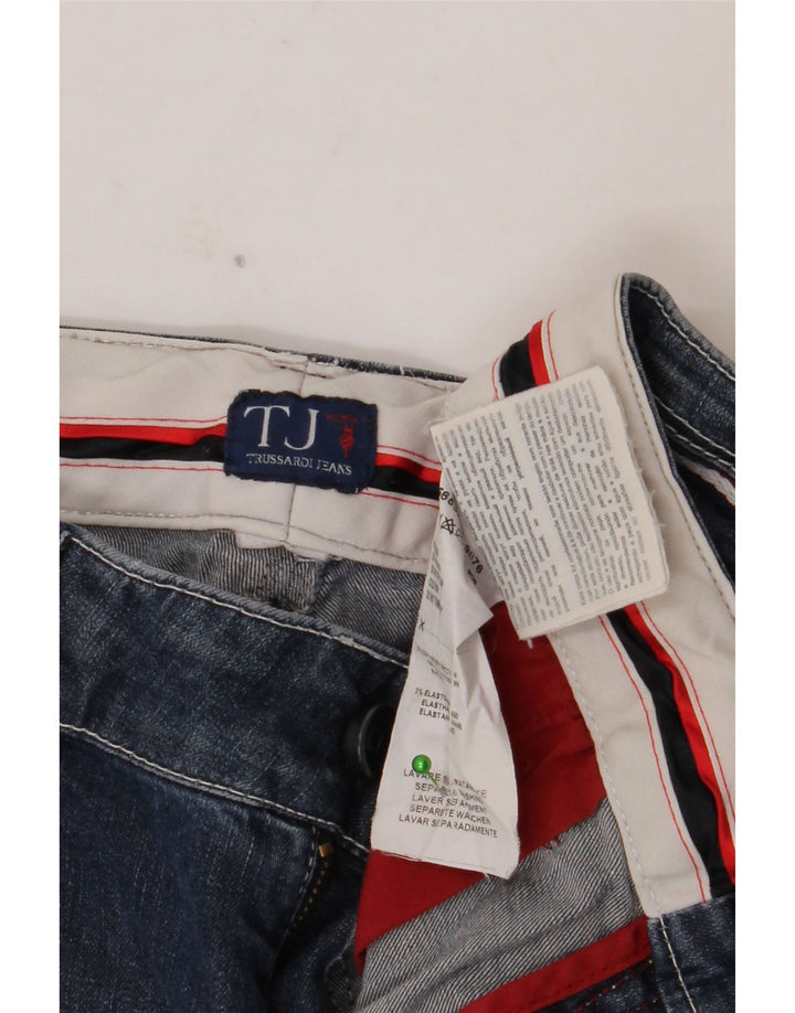 TRUSSARDI Capri Jeans Mujer W30 L21 Algodón Azul Marino