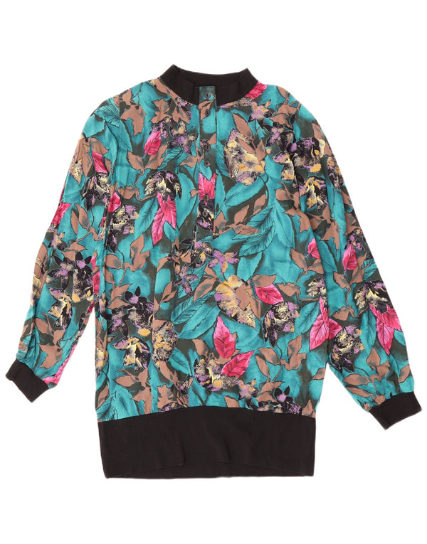 Blusa vintage de manga larga para mujer Top IT 42 Medio Multicolor Floral