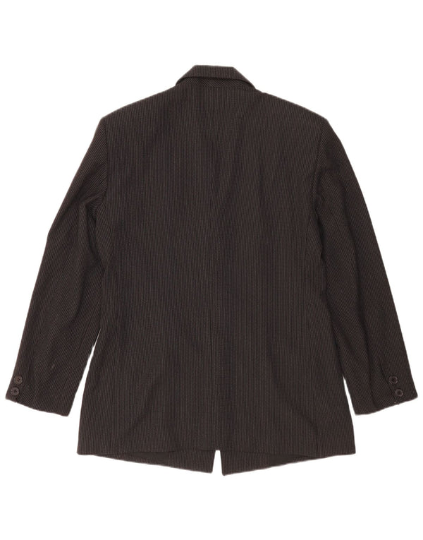 Benetton Chaqueta Americana De 3 Botones IT 46 Grande A Rayas Negras