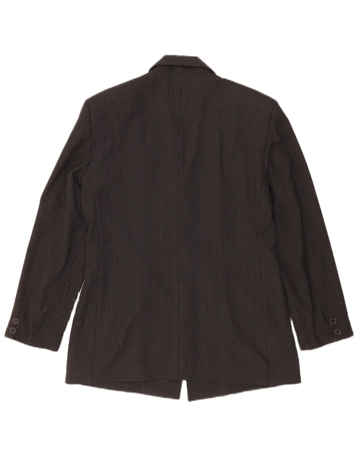 Benetton Chaqueta Americana De 3 Botones IT 46 Grande A Rayas Negras