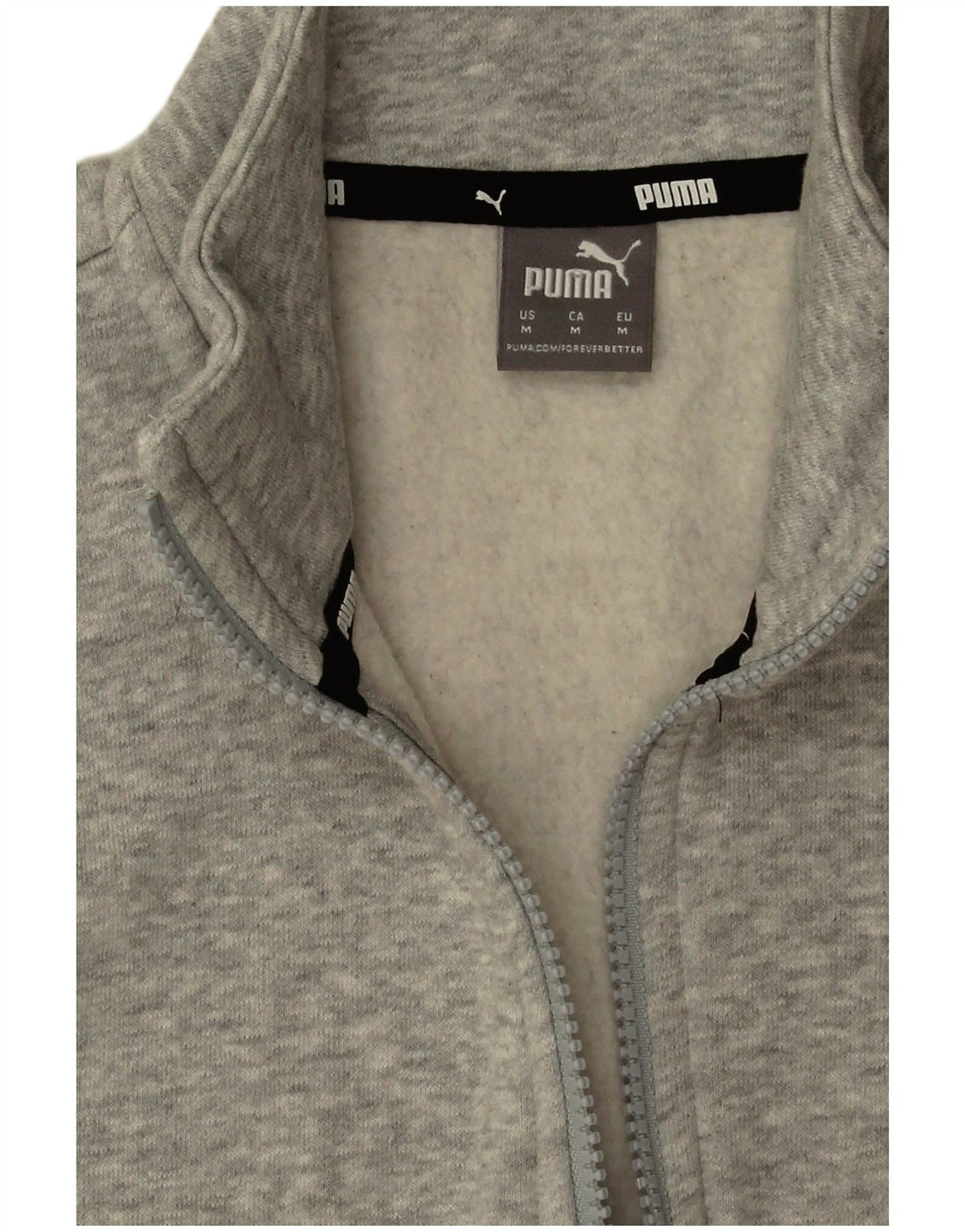 Puma Mujer Zip Neck Sudadera Jumper UK 14 Algodón Gris Medio