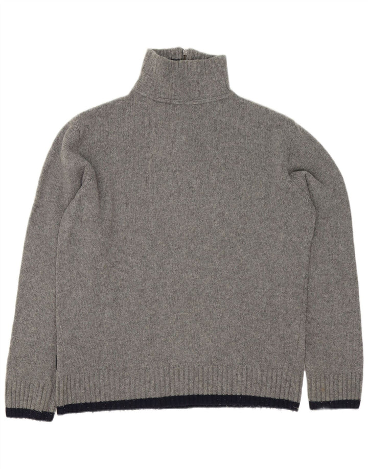 Woolrich Jersey De Cuello Con Cremallera Gráfico Para Hombre XL Lana Gris