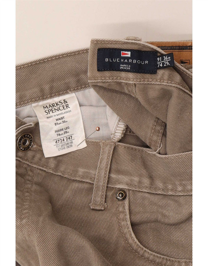 Marks & Spencer Vaqueros rectos azules Harbor para hombre W36 L29 Algodón beige