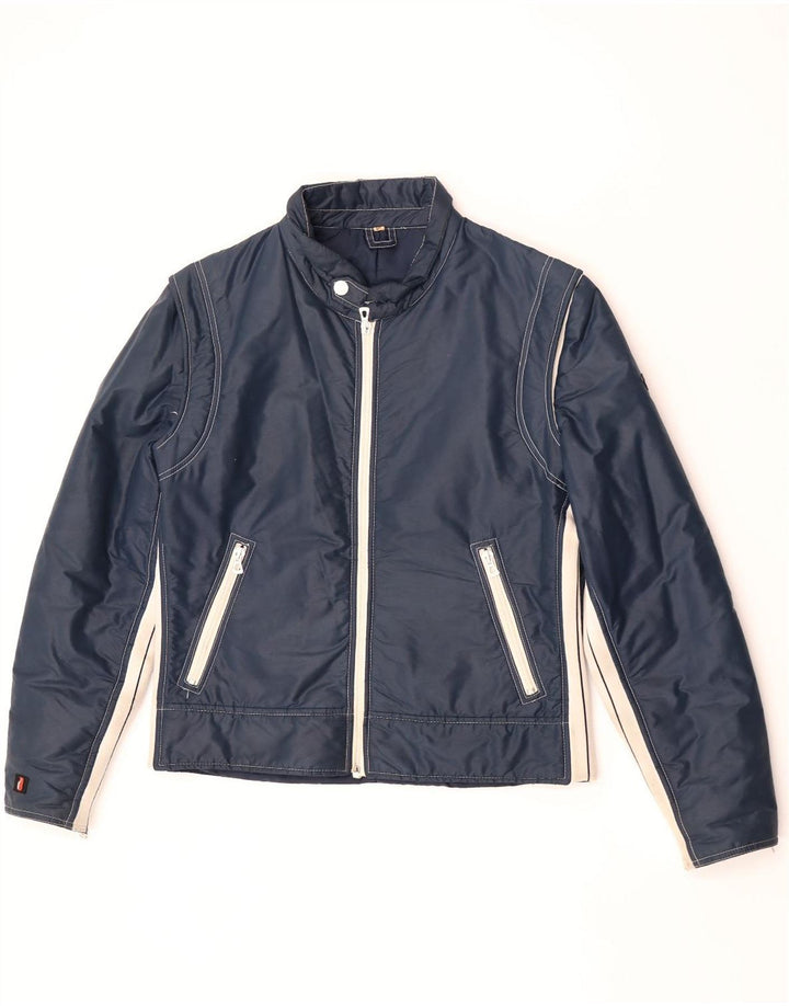 Chaqueta bomber vintage para hombre IT 52 XL Azul marino Colorblock