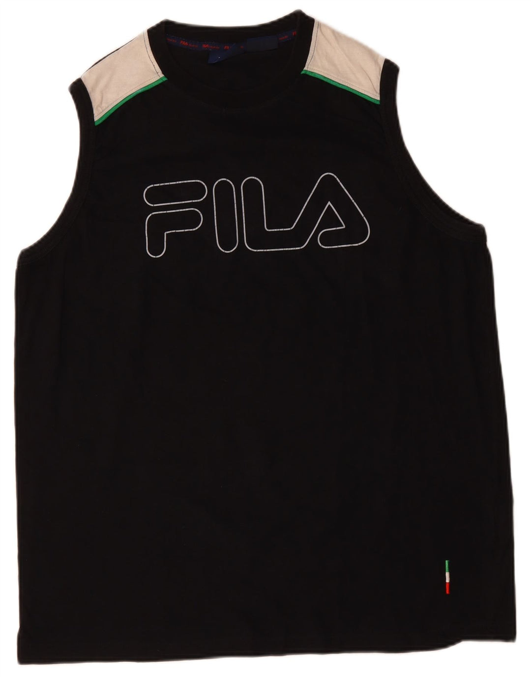 FILA Hombre Graphic Vest Top XL Algodón Colorblock Negro