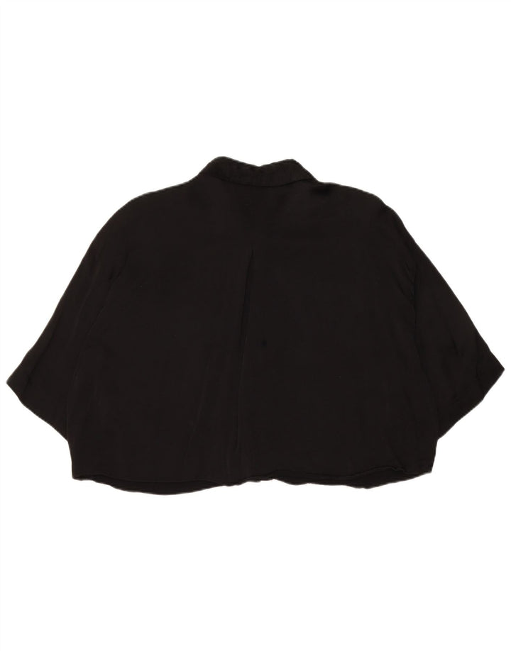 Zara Blusa Corta De Manga 3/4 De Gran Tamaño para Mujer UK 44 Mediano Negro