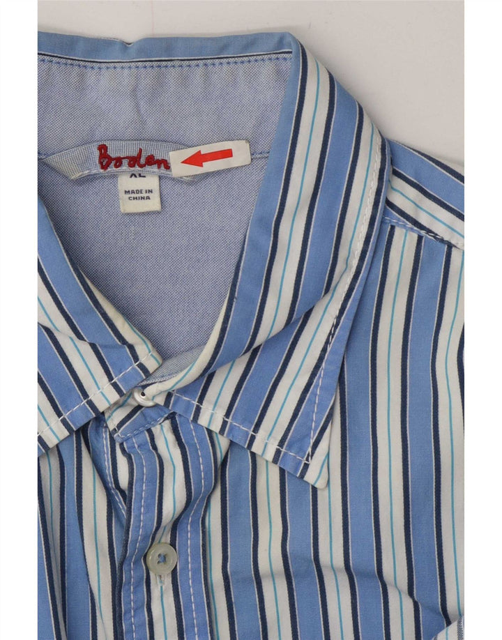 Camisa Boden Hombre XL Algodón A Rayas Azul