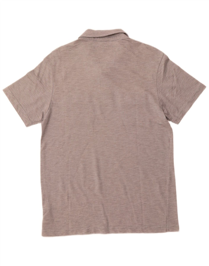 GUESS Polo militar para hombre de algodón a rayas grises grandes