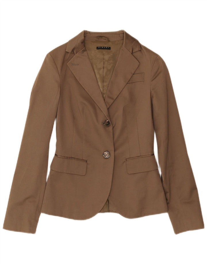 SISLEY Chaqueta blazer de 2 botones para mujer IT 38 XS Algodón marrón