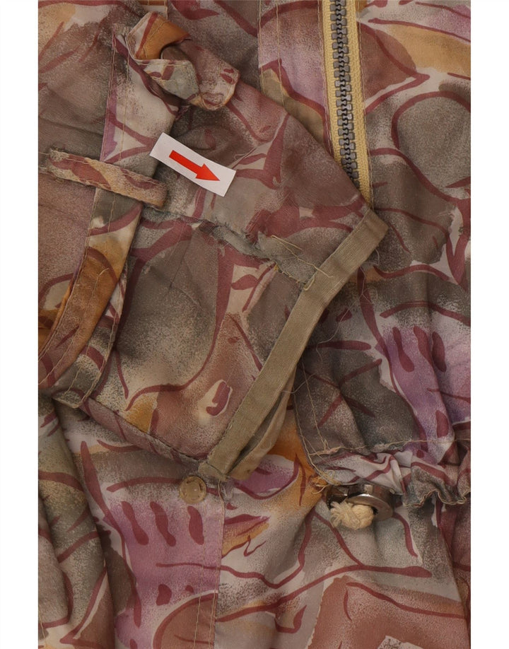 Vintage mujer cortavientos chaqueta Reino Unido 20 2XL multicolor floral