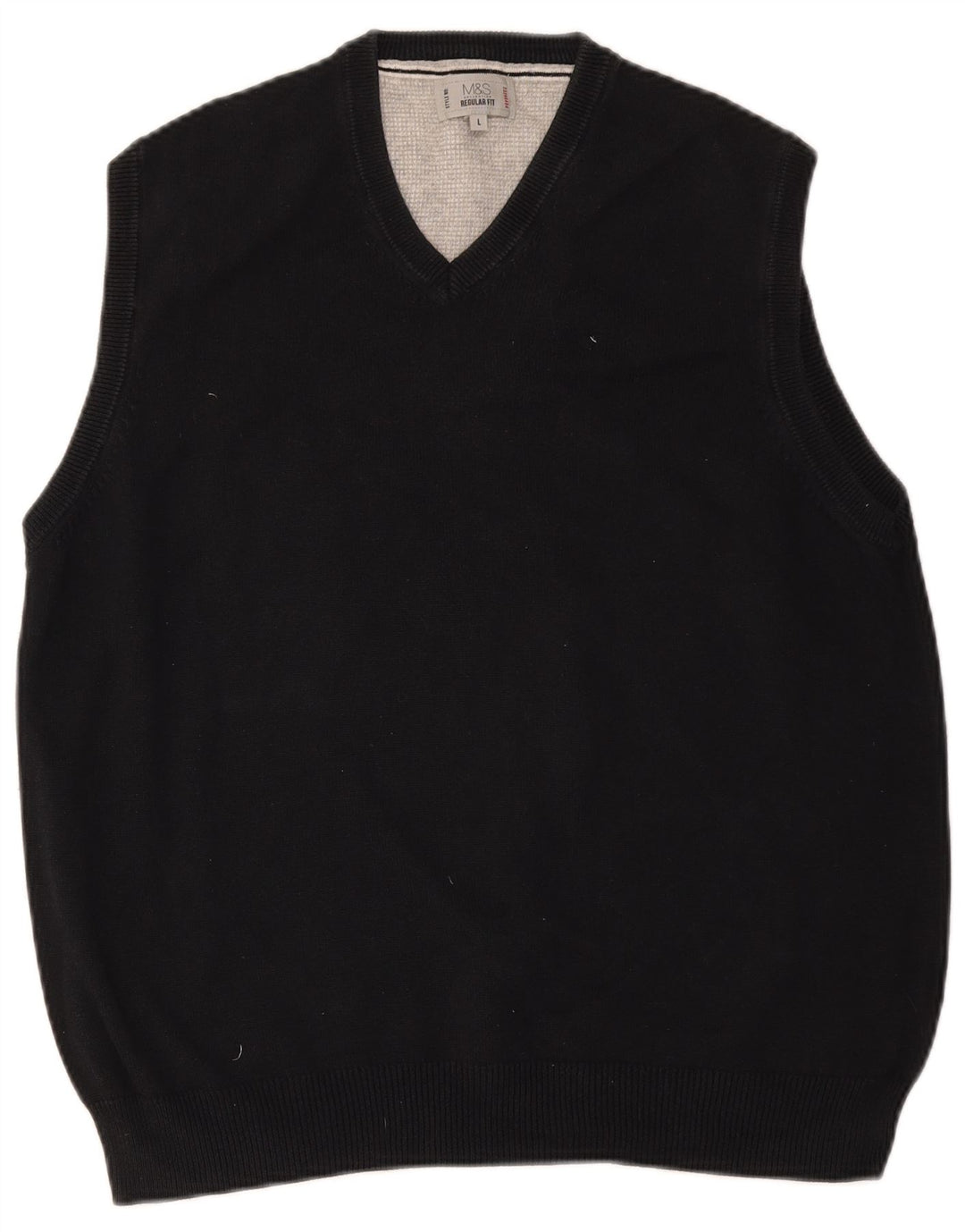 MARKS & SPENCER Camiseta sin mangas con ajuste regular para hombre, talla grande, color negro