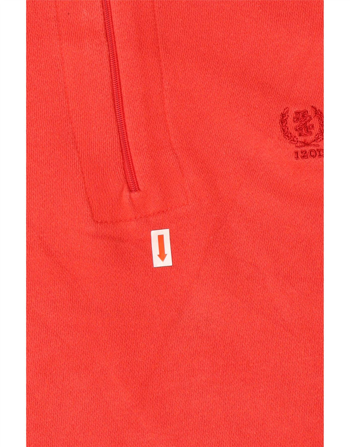 Izod Hombre Sudadera con Cremallera 1/4 Jersey Pequeño Algodón Rojo