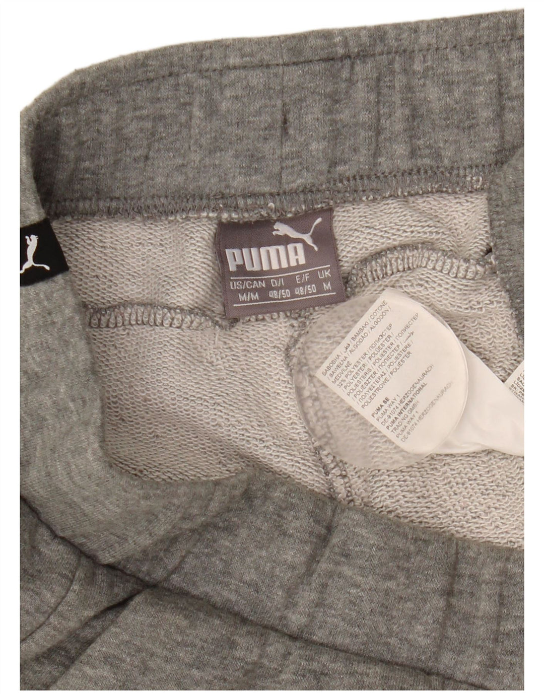 Pantalones cortos deportivos con gráficos Puma para hombre de algodón moteado en gris medio