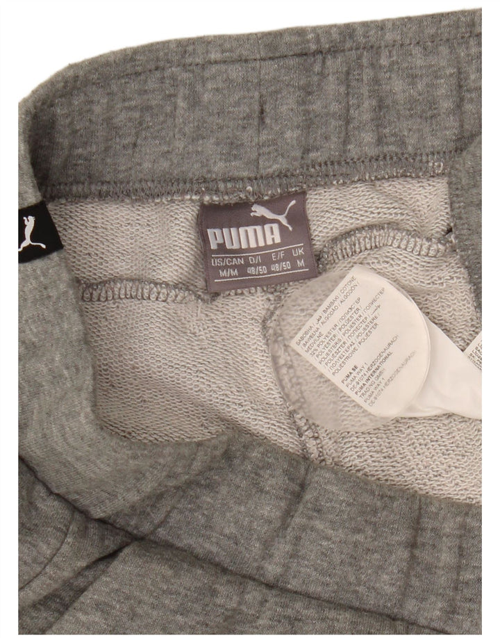 Pantalones cortos deportivos con gráficos Puma para hombre de algodón moteado en gris medio