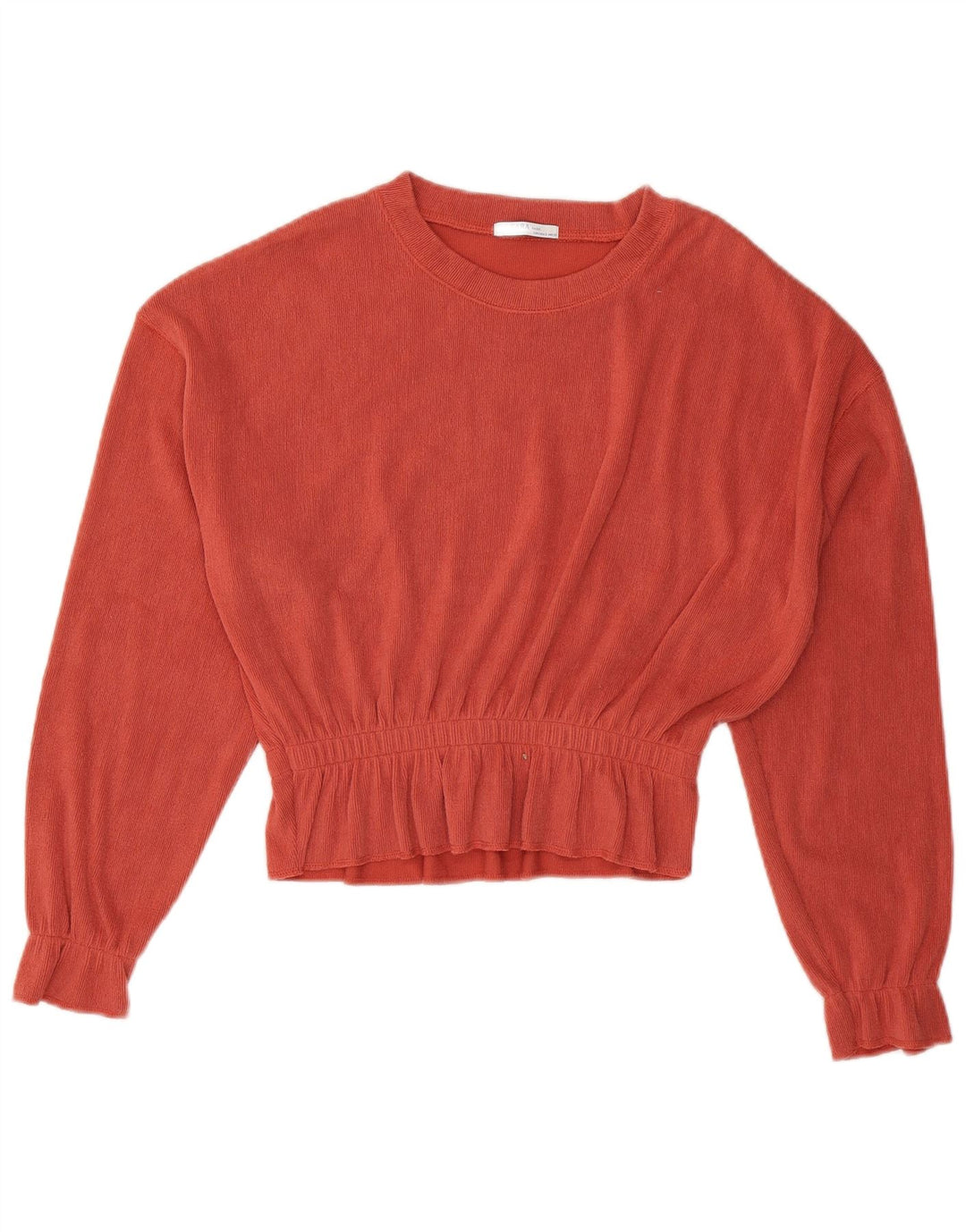 Zara Blusa de manga larga corta extragrande para mujer UK 10 Small Naranja