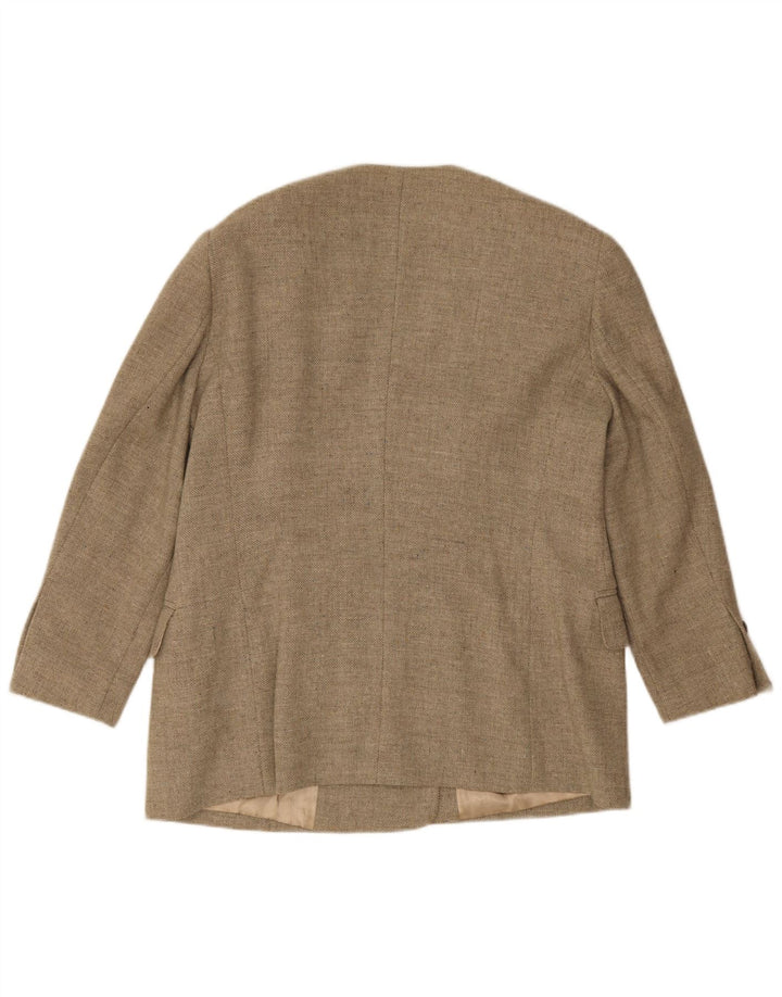 Escada Chaqueta Blazer De Doble Botonadura Para Mujer EU 44 XL Lana Gris