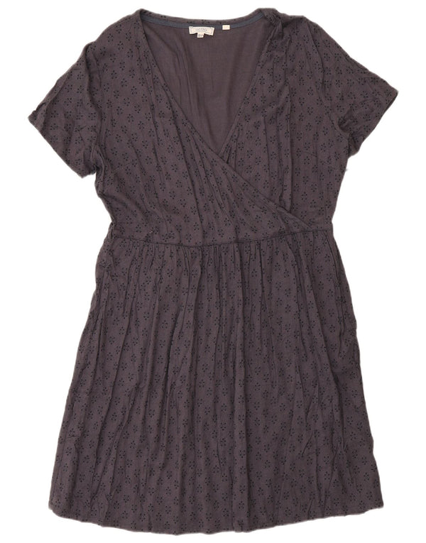 Vestido acampanado para mujer de Fat Face UK 40 Viscosa geométrica morada mediana