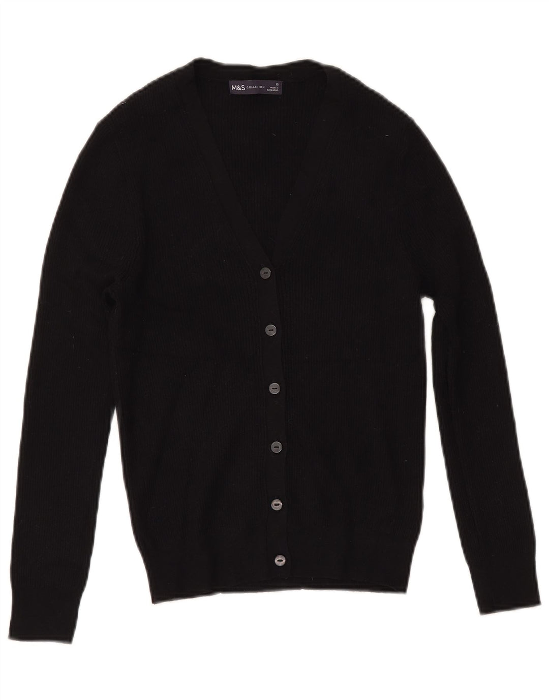 Marks & Spencer - Cárdigan para mujer, talla 40, viscosa negra mediana