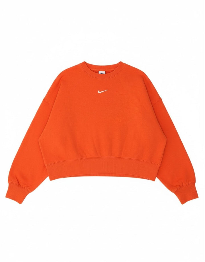 Nike - Sudadera corta extragrande para mujer, talla 14, algodón rojo mediano