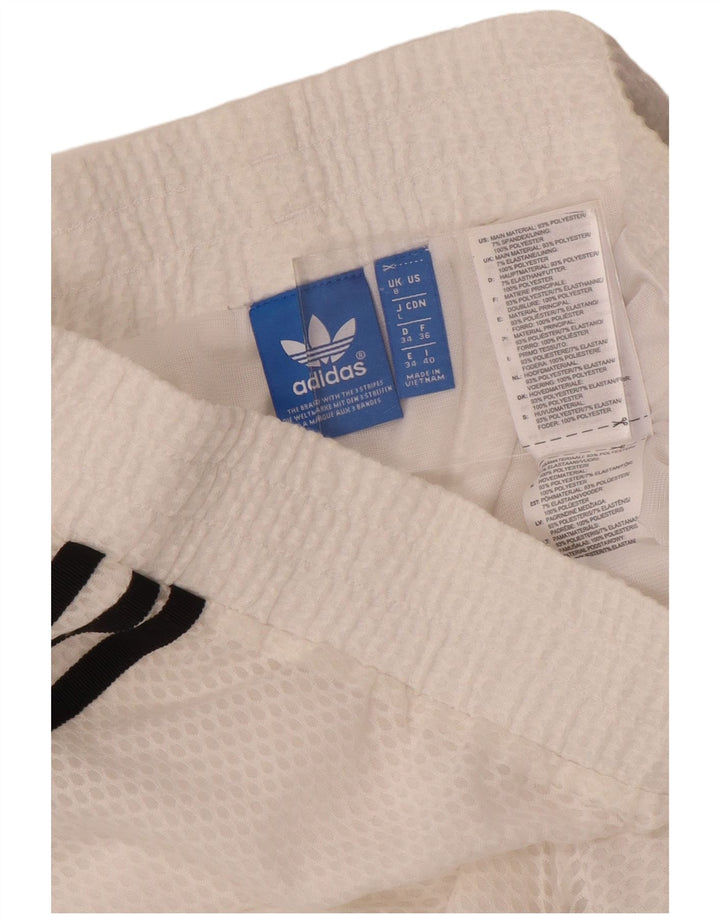 ADIDAS Pantalones cortos deportivos para mujer UK 8 Pequeño Poliéster blanco